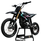 Black and teal 2023 Hyper Beast 5000W Surron Sur Ron E-Bike with diamond pattern