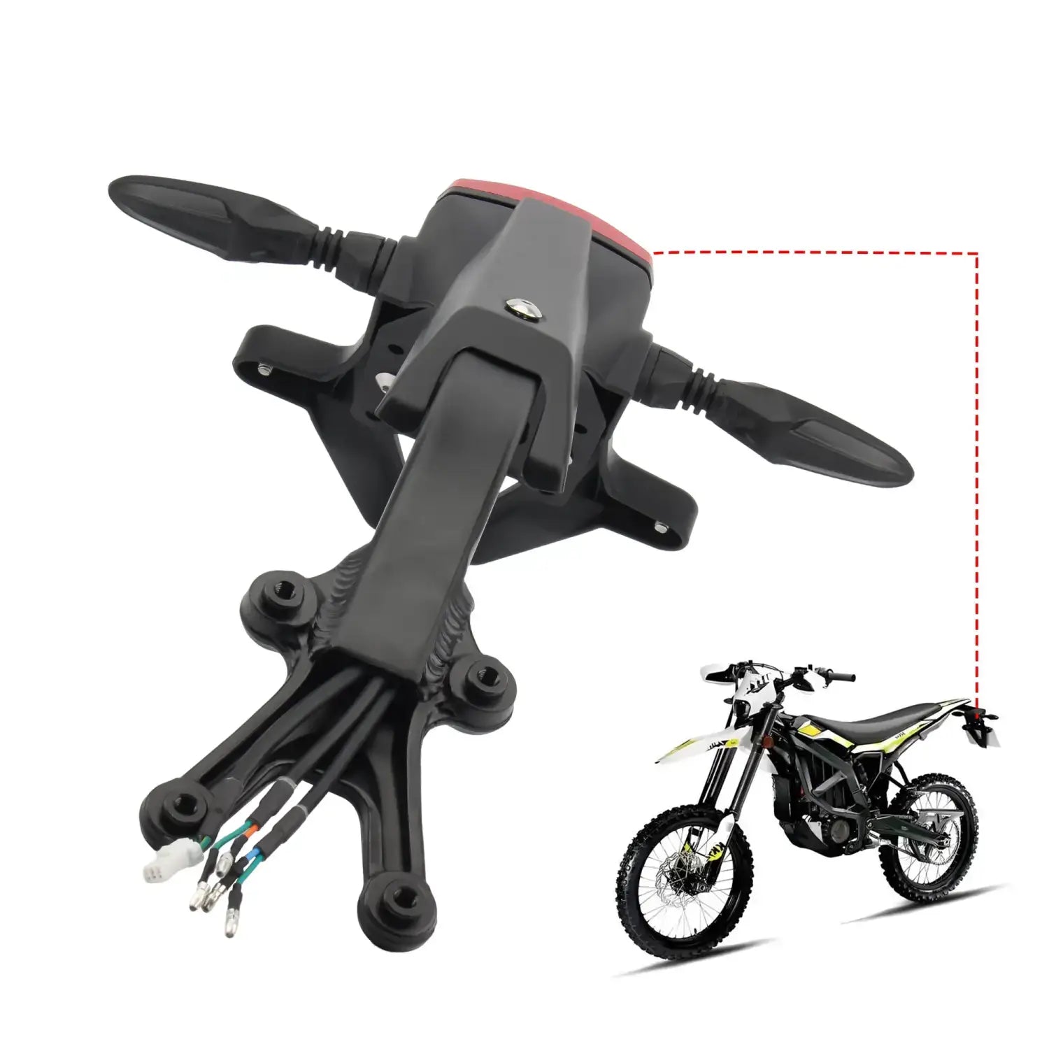 For Sur-Ron Ultra Bee Electric Bike Motorcycle Rear Bracket Brake Taillight Turn Signals License Plate Frame Assembly