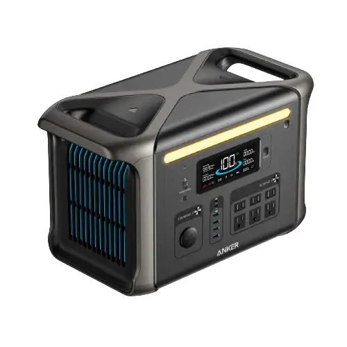 Anker SOLIX F1500 portable power station with black gray design and outlets