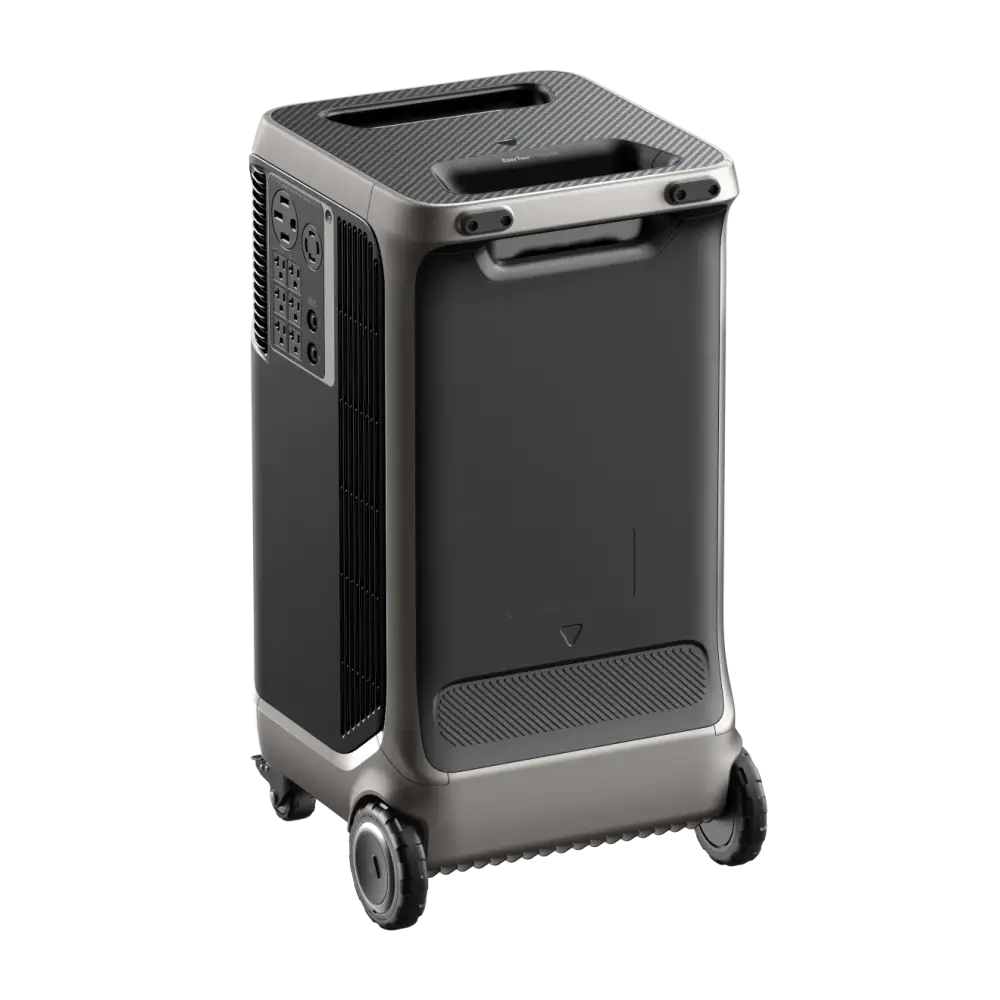 Anker SOLIX F3800 bundle with silver black carbon fiber suitcase