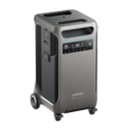 Black and silver wheeled Anker SOLIX F3800 air purifier with 7680Wh power station