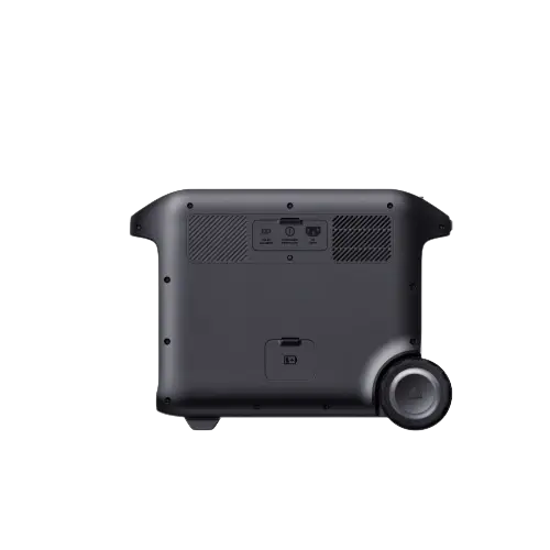 Black Sony portable speaker with matte finish and subwoofer on Anker SOLIX F2600