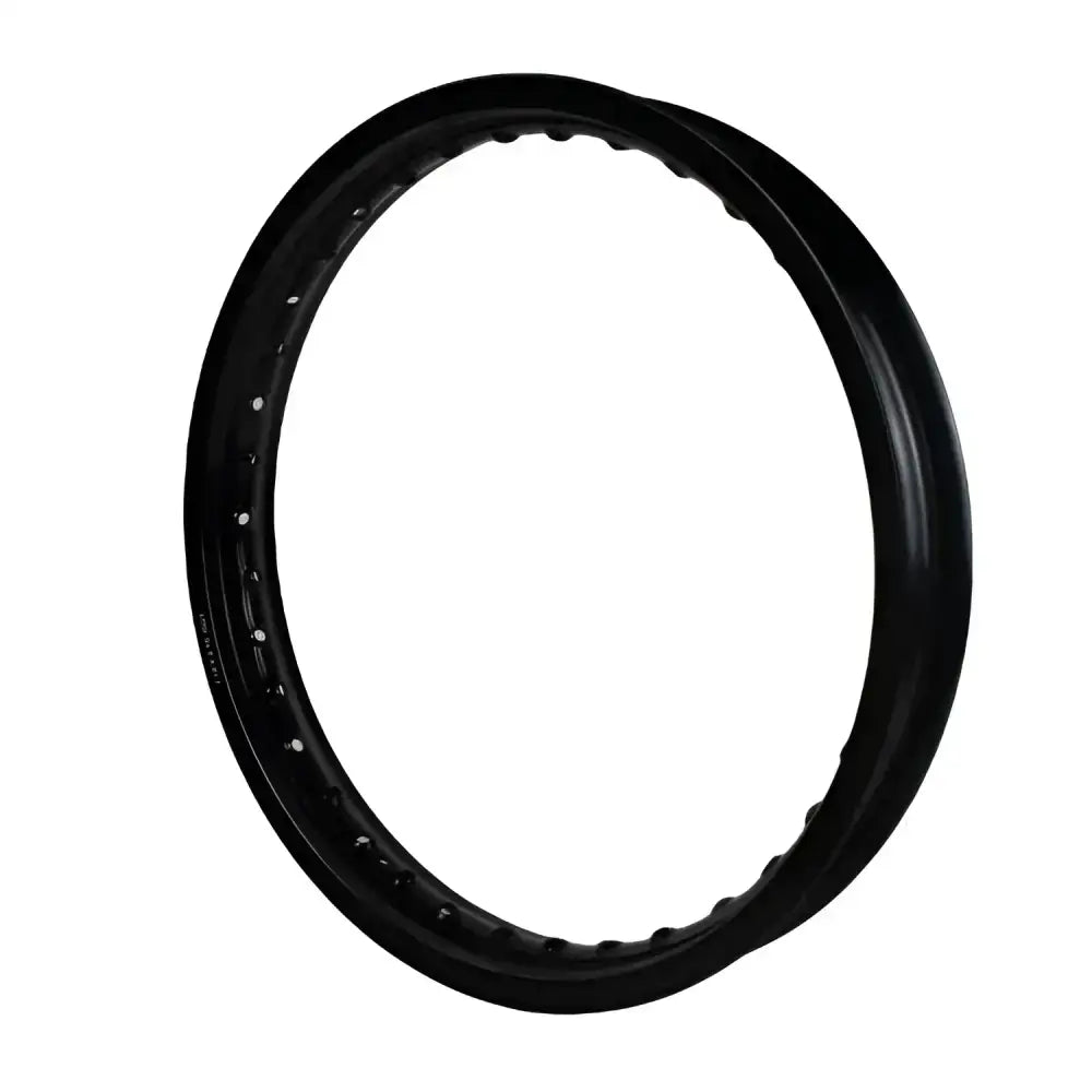 19-inch Sur Ron Ultra Bee wheel with black rubber ring, textured inner edge, ventilation holes, rainbow spokes