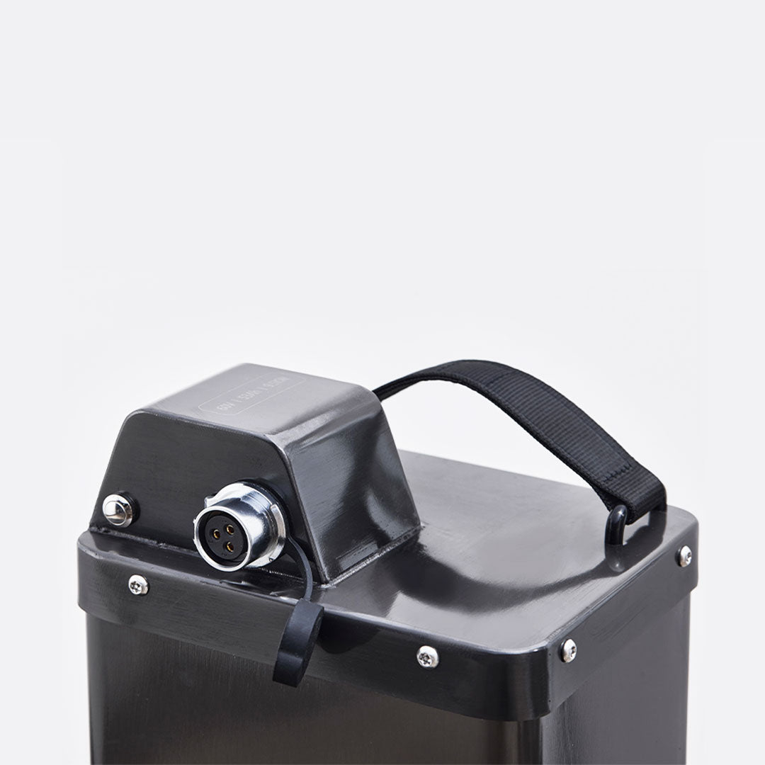 Black EWatt 60V 53Ah battery with handle and connector port for Sur-Ron Light Bee