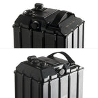 Black metal suitcase with silver accents for EWatt 80V 76Ah Sur-Ron Ultra Bee battery