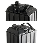 Black metal travel case with handle and latches for EWatt 80V 76Ah Sur-Ron Ultra Bee battery upgrade