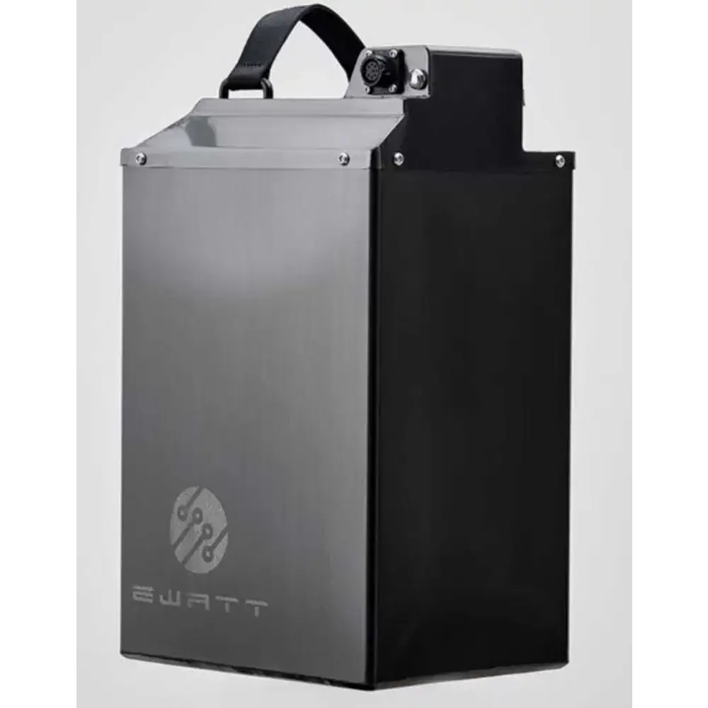 Black and silver Ewatt 80V 76Ah V2 battery pack with handle