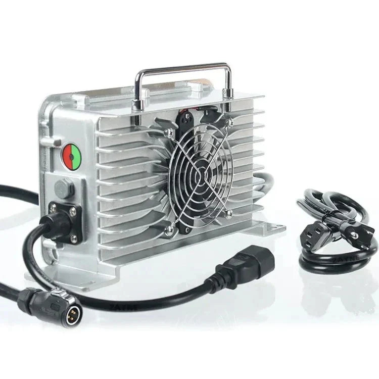 Compact silver air compressor with black cord for Surron Ultra Bee charger