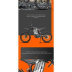 HEZZO 8000W Electric Dirt Bike 72v 35Ah Electric Bike Middrive Rerode 