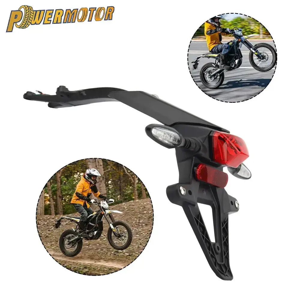 Black Sur-Ron Ultra Bee rear fender with taillight, turn signals