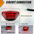 Red LED taillight with circuit details for Sur-Ron Ultra Bee motorcycle