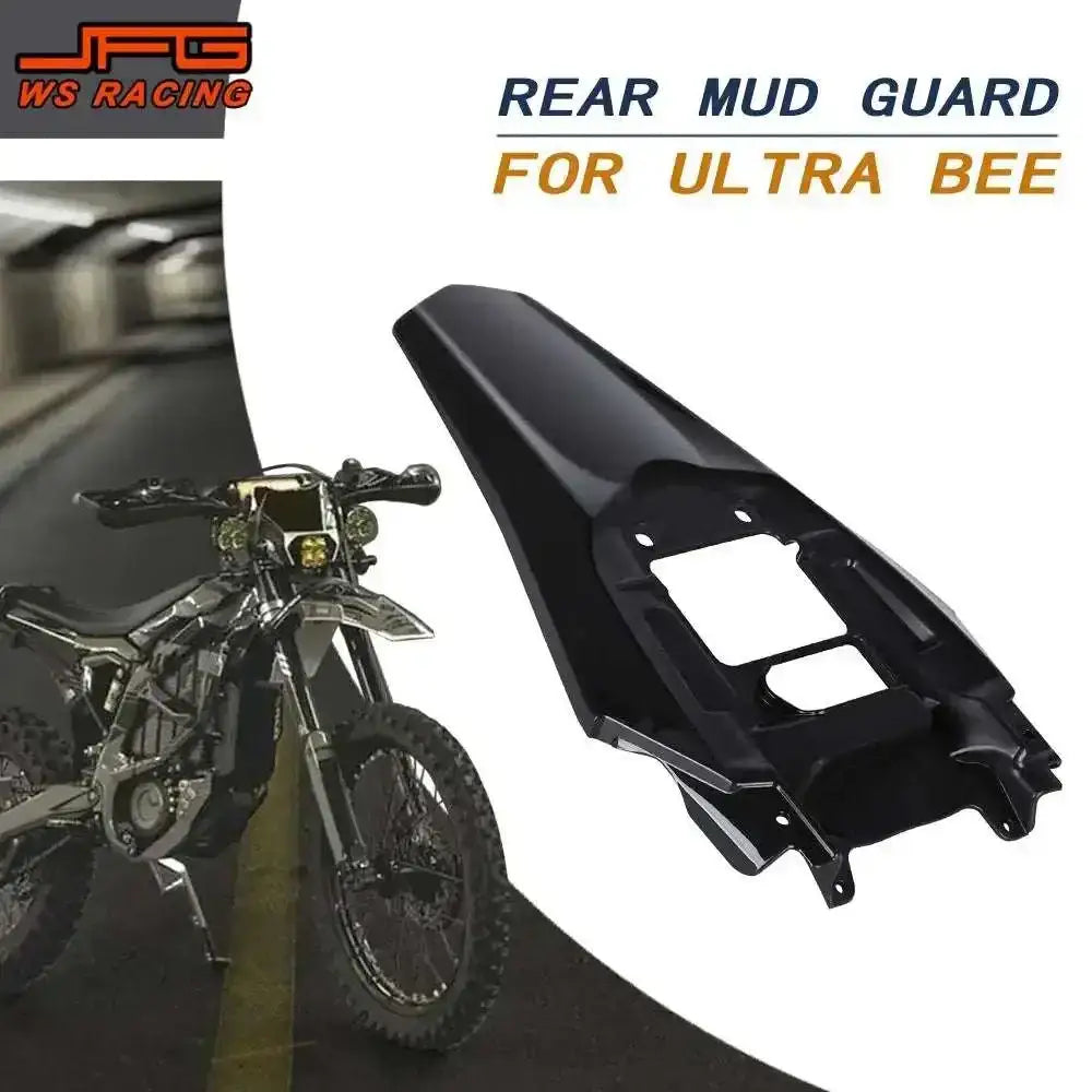 Black plastic Ultra Bee rear mudguard for Sur-Ron electric bikes