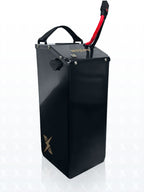 Nexbat 72V 50Ah black rectangular battery with red and silver accents for Sur-Ron Light Bee RC vehicles