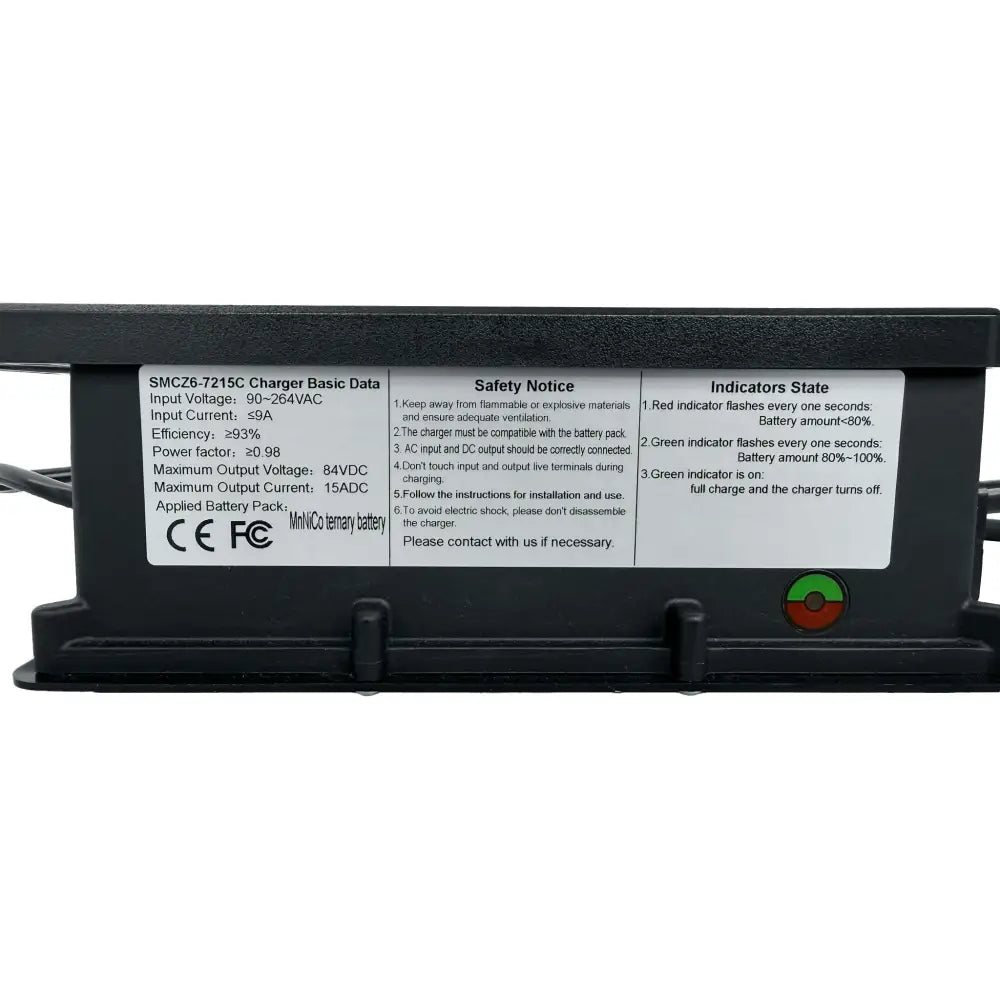 Nexbat 72V fast charger for Sur-Ron Light Bee batteries with red lights