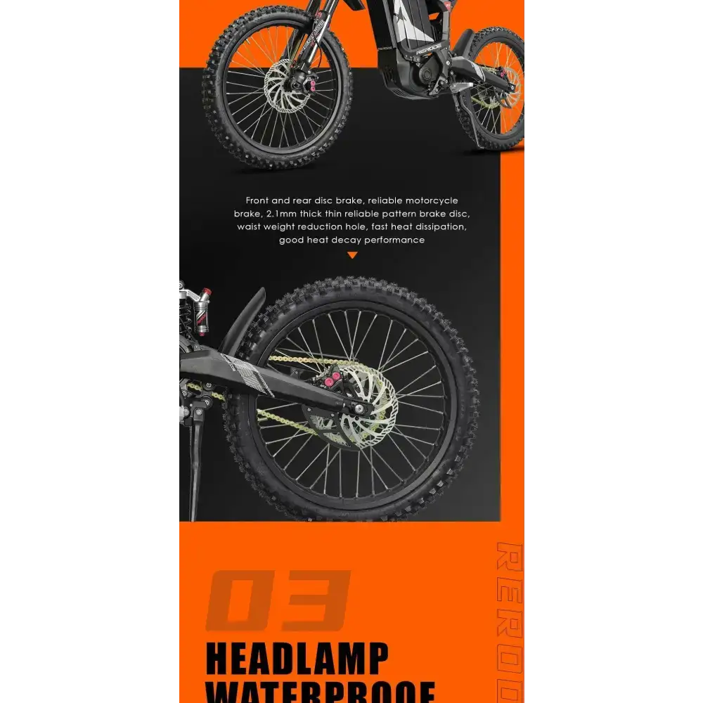 HEZZO 8000W Electric Dirt Bike 72V Off-Road Ebike 53MPH