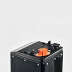 EWatt 74V 58Ah black battery with orange connectors and clamps