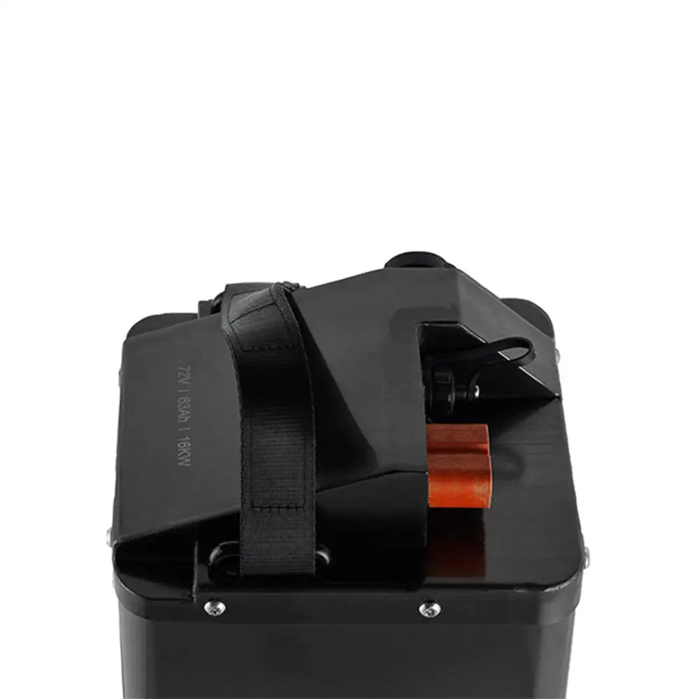 EWatt 81.4V 45Ah Talaria Sting black battery with red terminals and strap