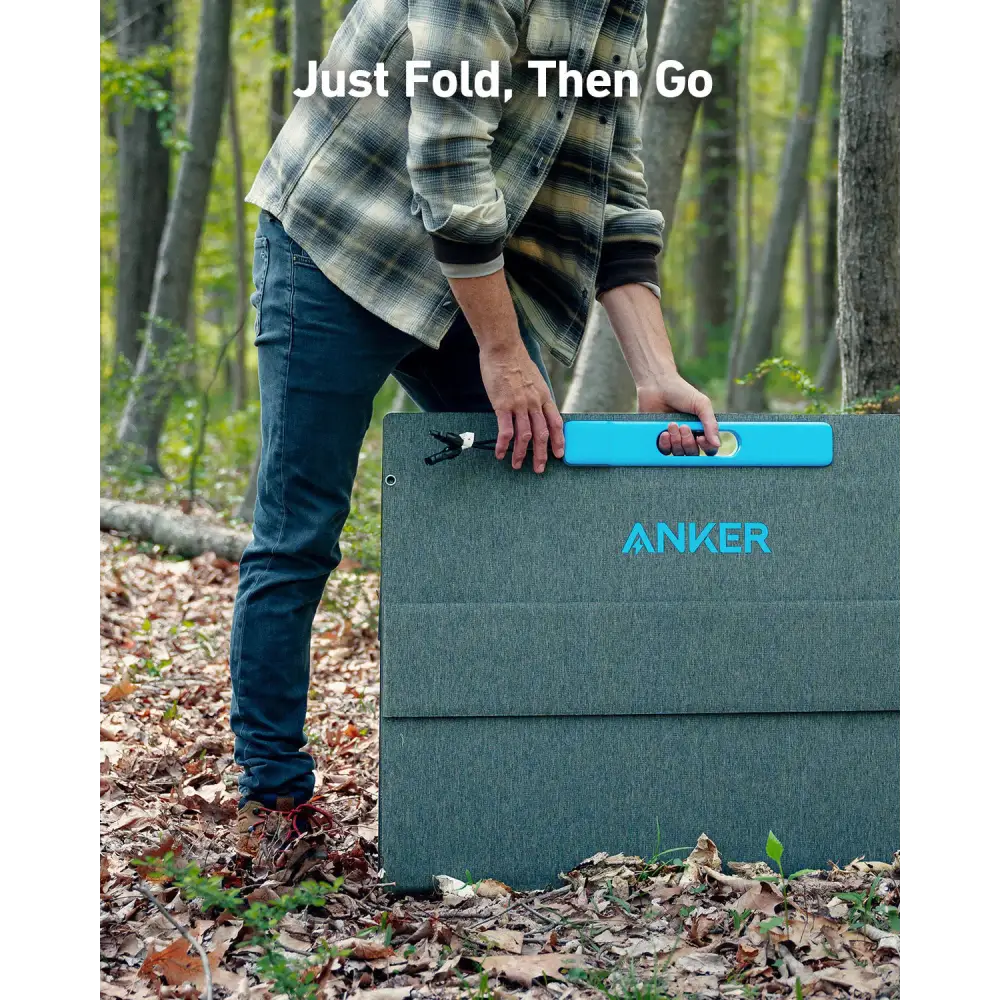 Anker SOLIX 400W Foldable Solar Panel with Dark Gray Camping Mat