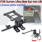 Black Surron Ultra Bee adjustable rear license plate bracket
