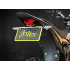 Sleek yellow black Surron Ultra Bee collapsible rear license plate holder